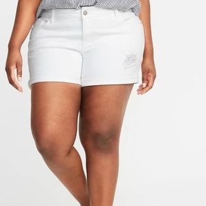 Mid-Rise Distressed Boyfriend Plus-Size Jean Short